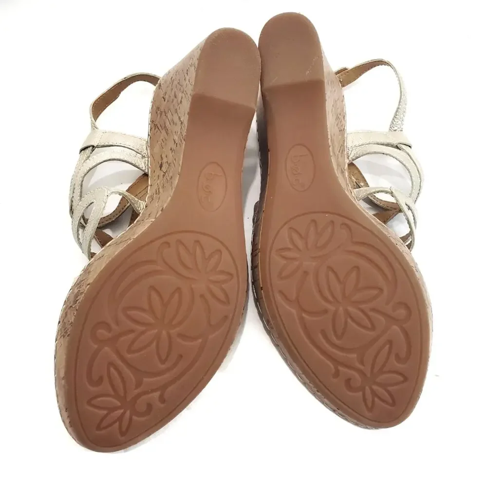 NEW Born BOC | Jayna Natural Leather Wedge Sandals